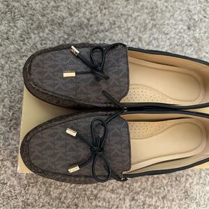 Michael Kors Dark Brown Moccasins with Black Trim